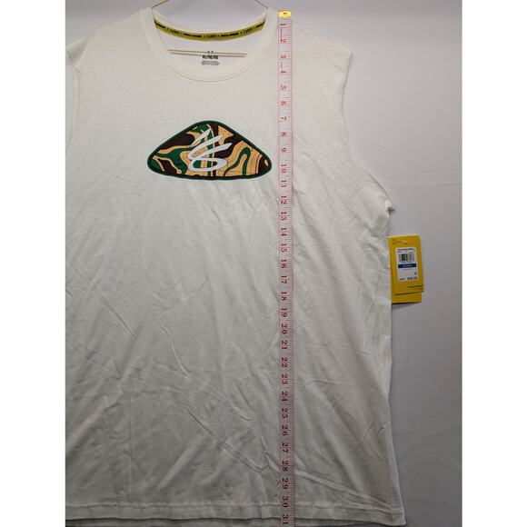 NWT Under Armour Men's Curry Sleeveless Tee in White size XL - Picture 7 of 7
